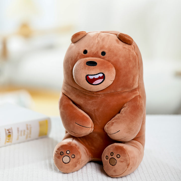 We Bare Bears- Lying Plush Toy (Grizzly)