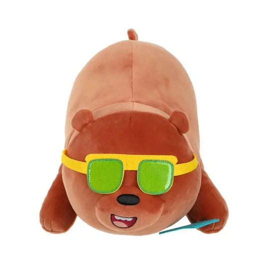 We Bare Bears Lying Plush Toy Grazz (Grizzly With Goggles)