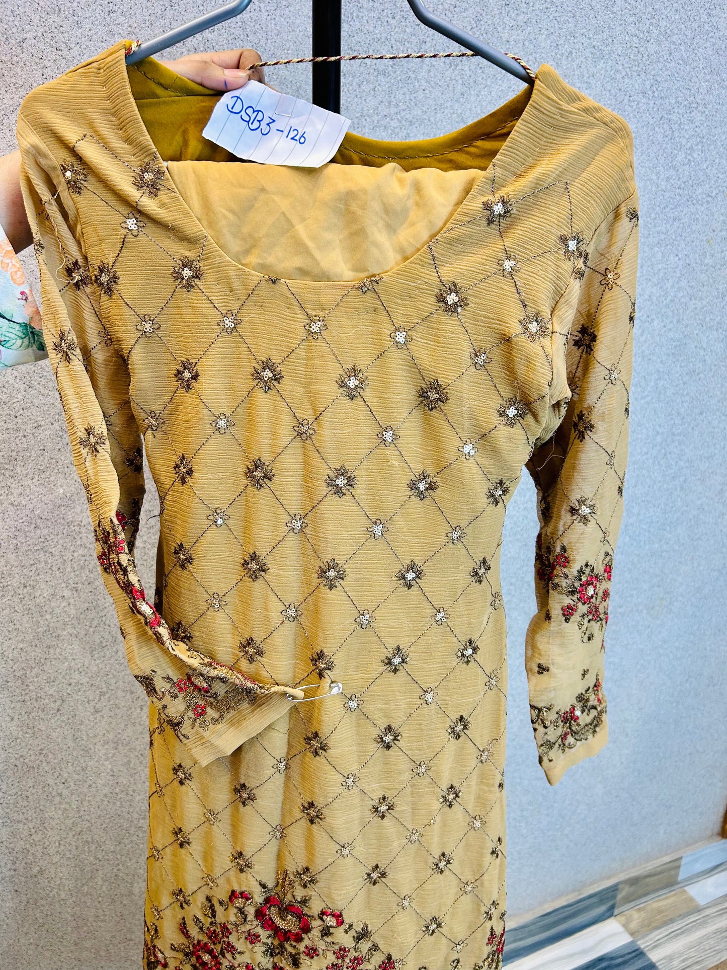 Fully Embroidered Semi Formal Shalwar Kameez Chiffon Net Fabric DSB3-126