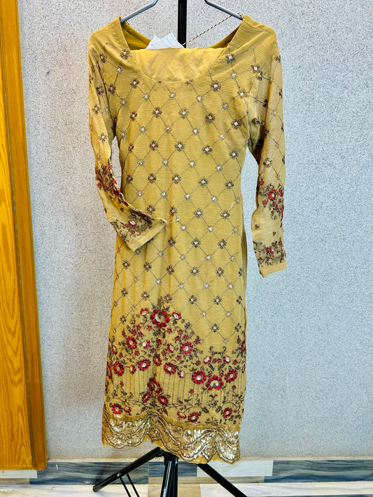 Fully Embroidered Semi Formal Shalwar Kameez Chiffon Net Fabric DSB3-126