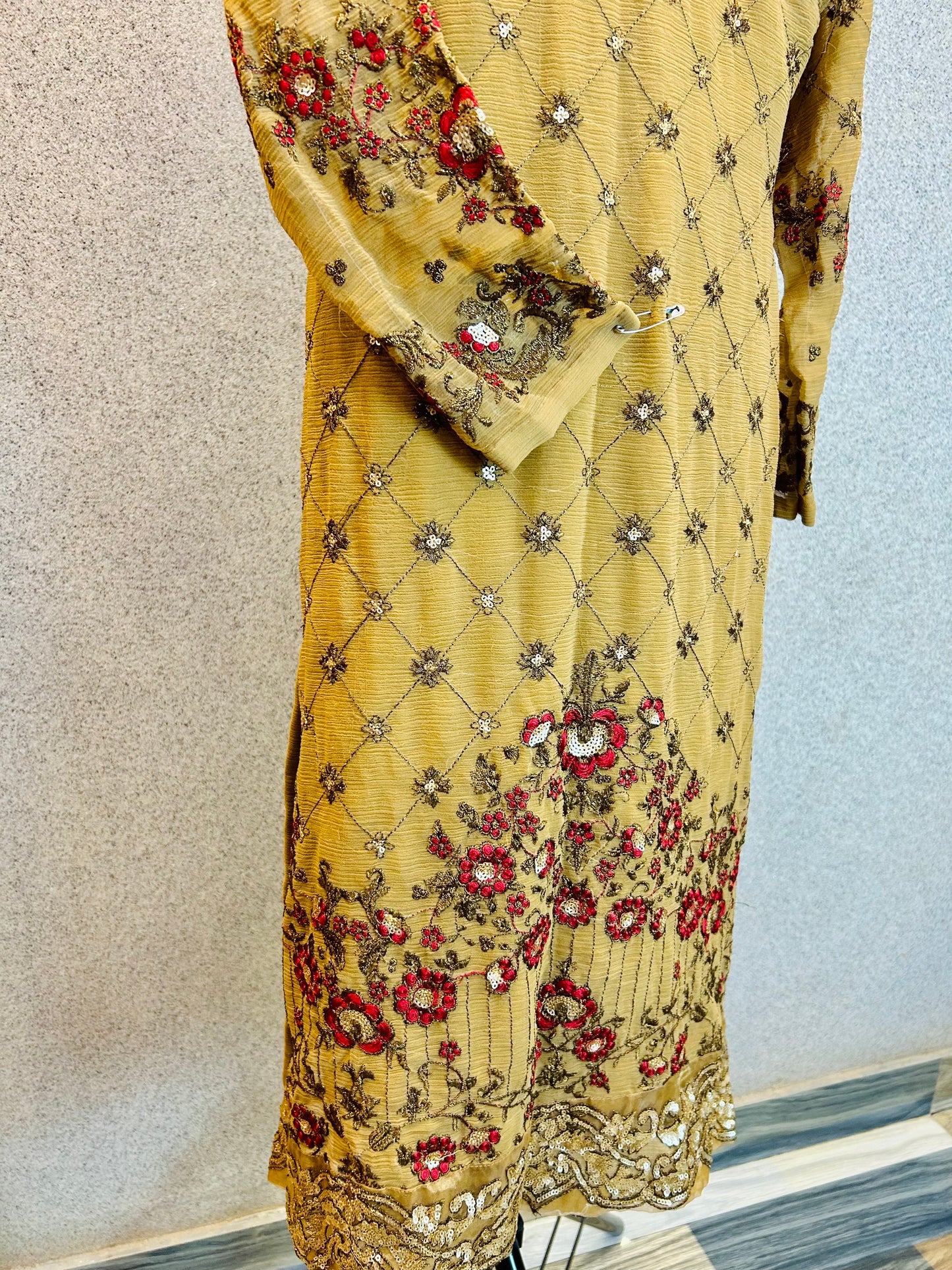 Fully Embroidered Semi Formal Shalwar Kameez Chiffon Net Fabric DSB3-126