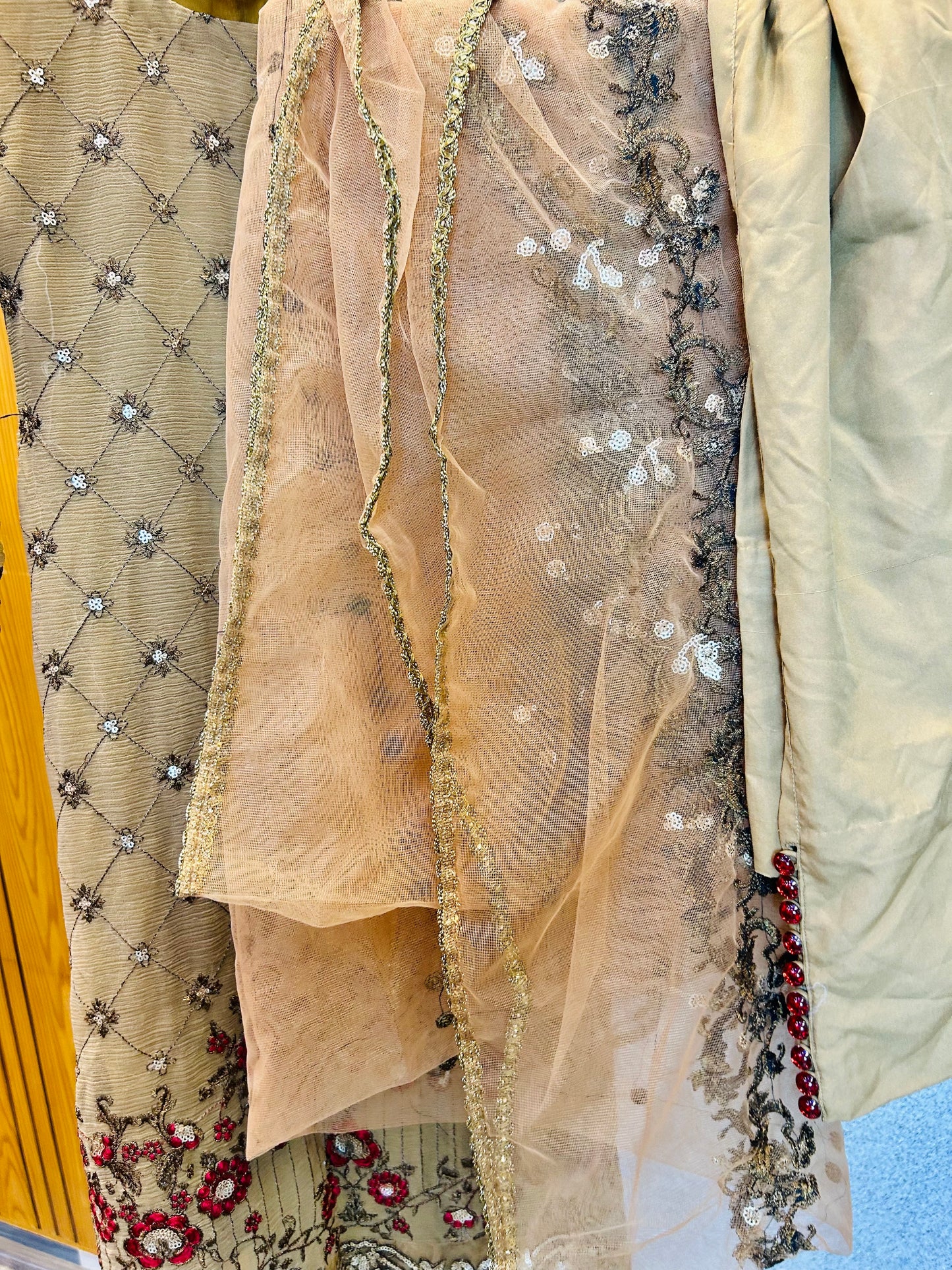 Fully Embroidered Semi Formal Shalwar Kameez Chiffon Net Fabric DSB3-126