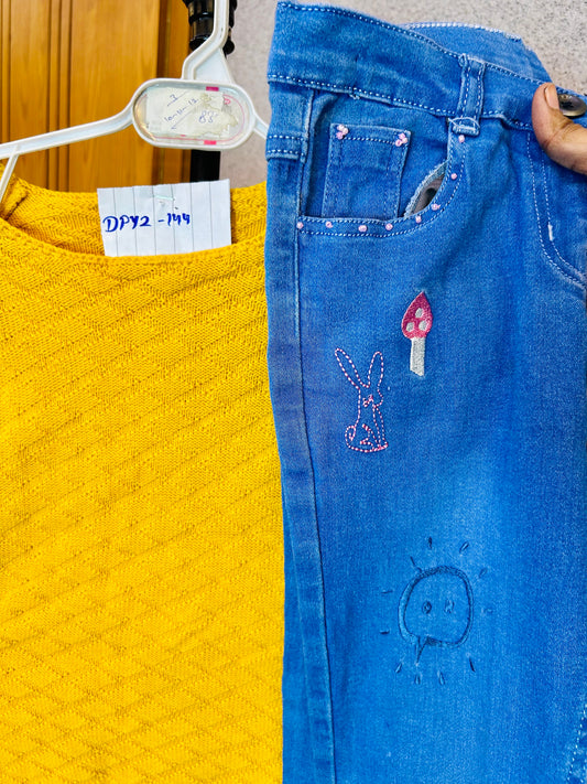 Sweatshirt Girly Jersey with Blue Jeans DPY2-144