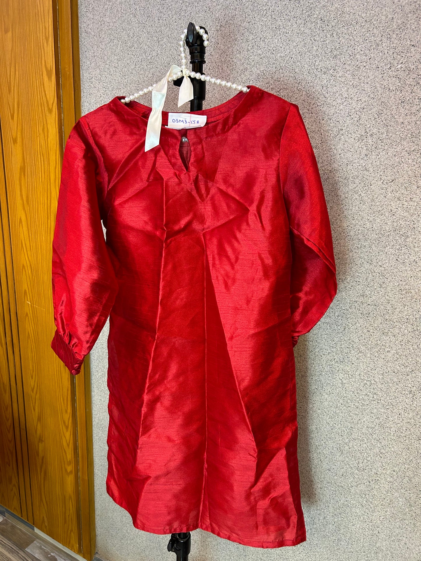 Katan Silk Fabric Shalwar Kameez Fluffy Shoulder with Dupatta DSM3-158