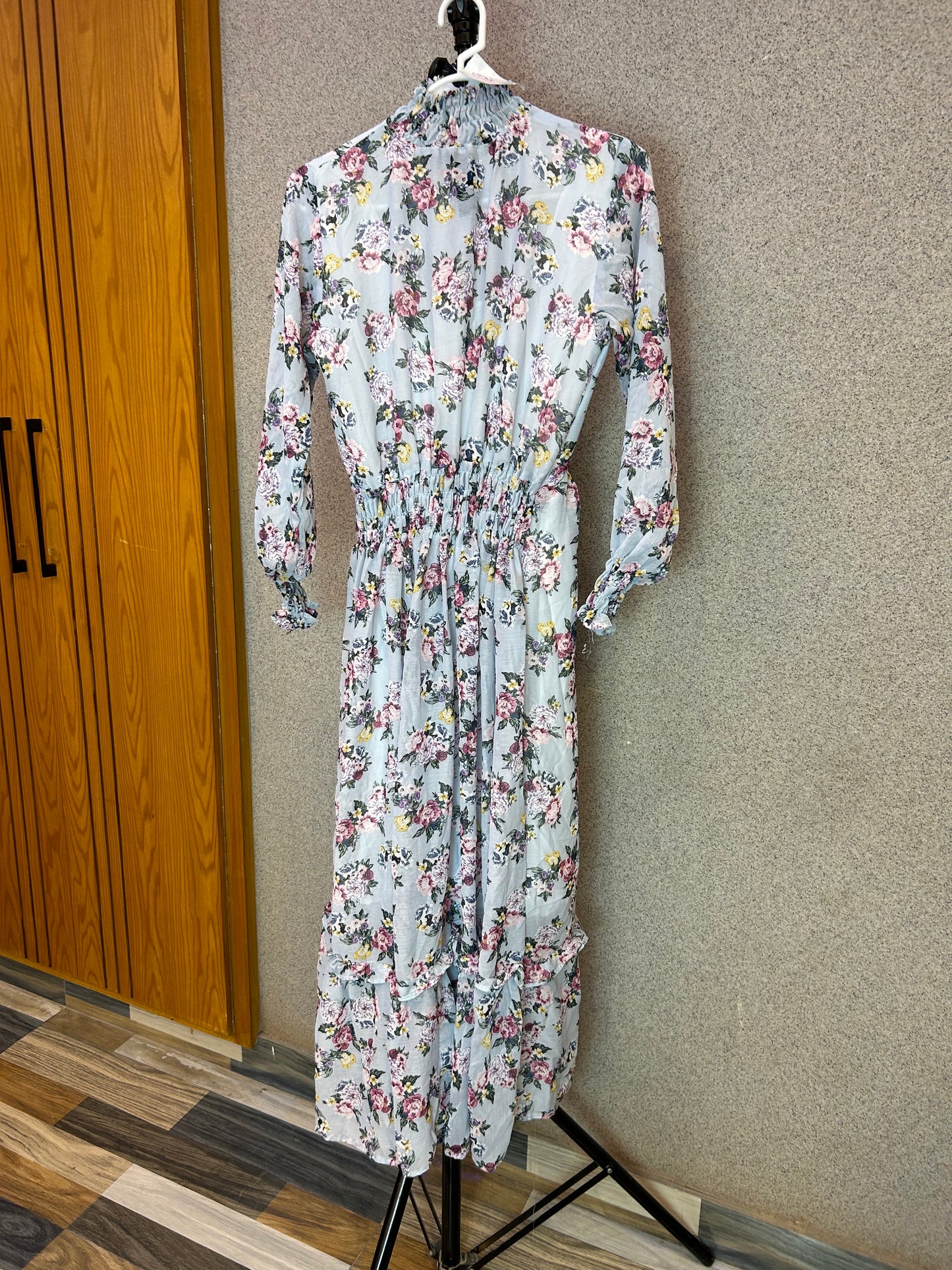 Long Stylish Maxi Floral Print Semi Formal Party Dress DFB1-159