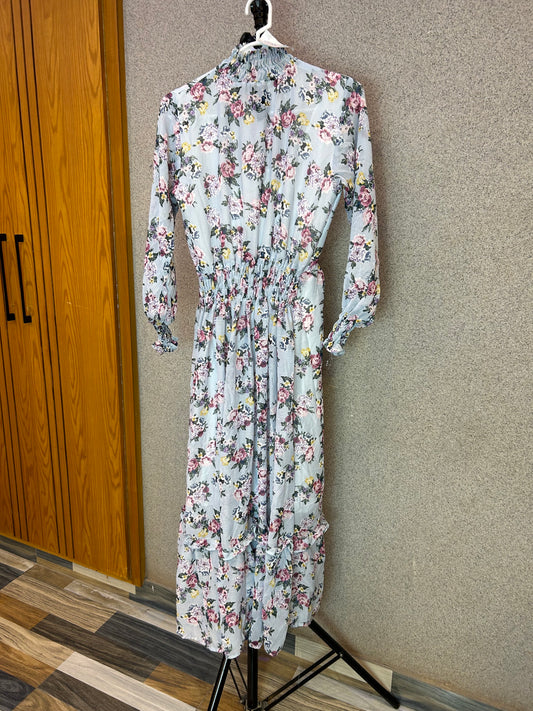 Long Stylish Maxi Floral Print Semi Formal Party Dress DFB1-159