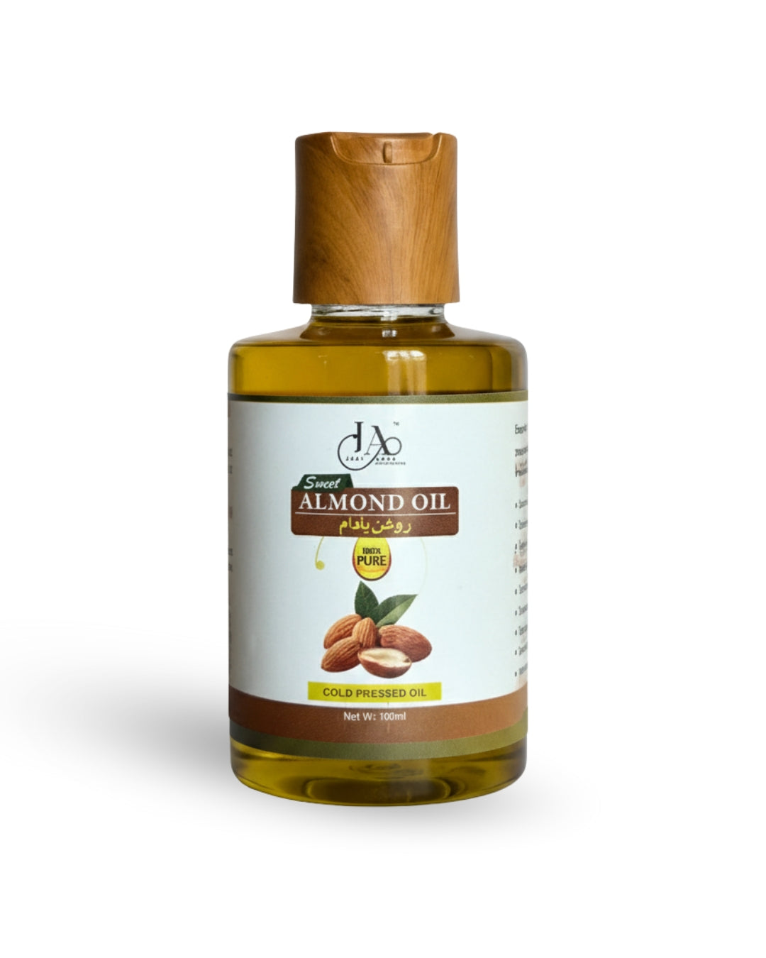 Pure Sweet Almond Oil Cold Pressed - Prevents Wrinkles & Glowing Skin