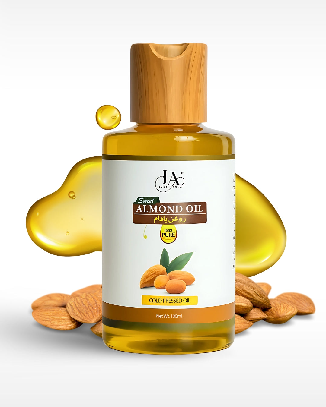 sweet almond oil, cold pressed, amina hussain, memoona muslima, roghan e badam