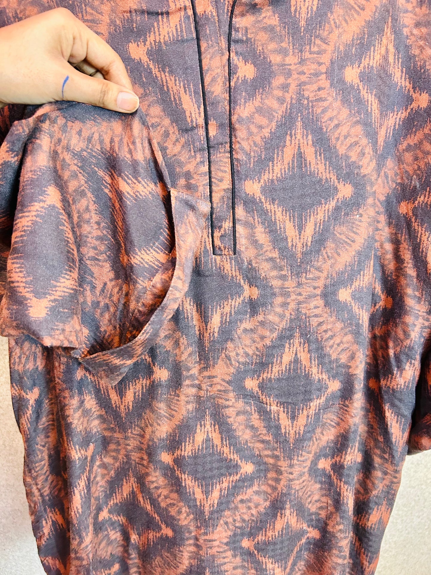 Elegant Kurta Style with Pockets with Shalwar & Dupatta Linen Fabric DSB3-152