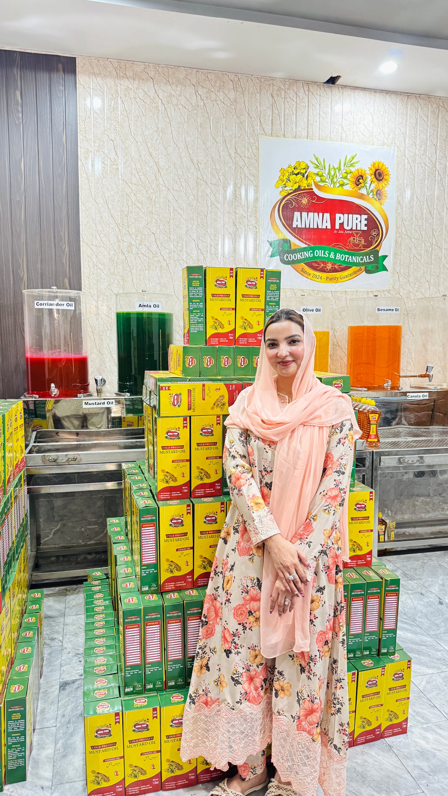 Amna Pure Cold Pressed MUSTARD COOKING OIL - Premium Kachi Ghani Sarson ka Tel