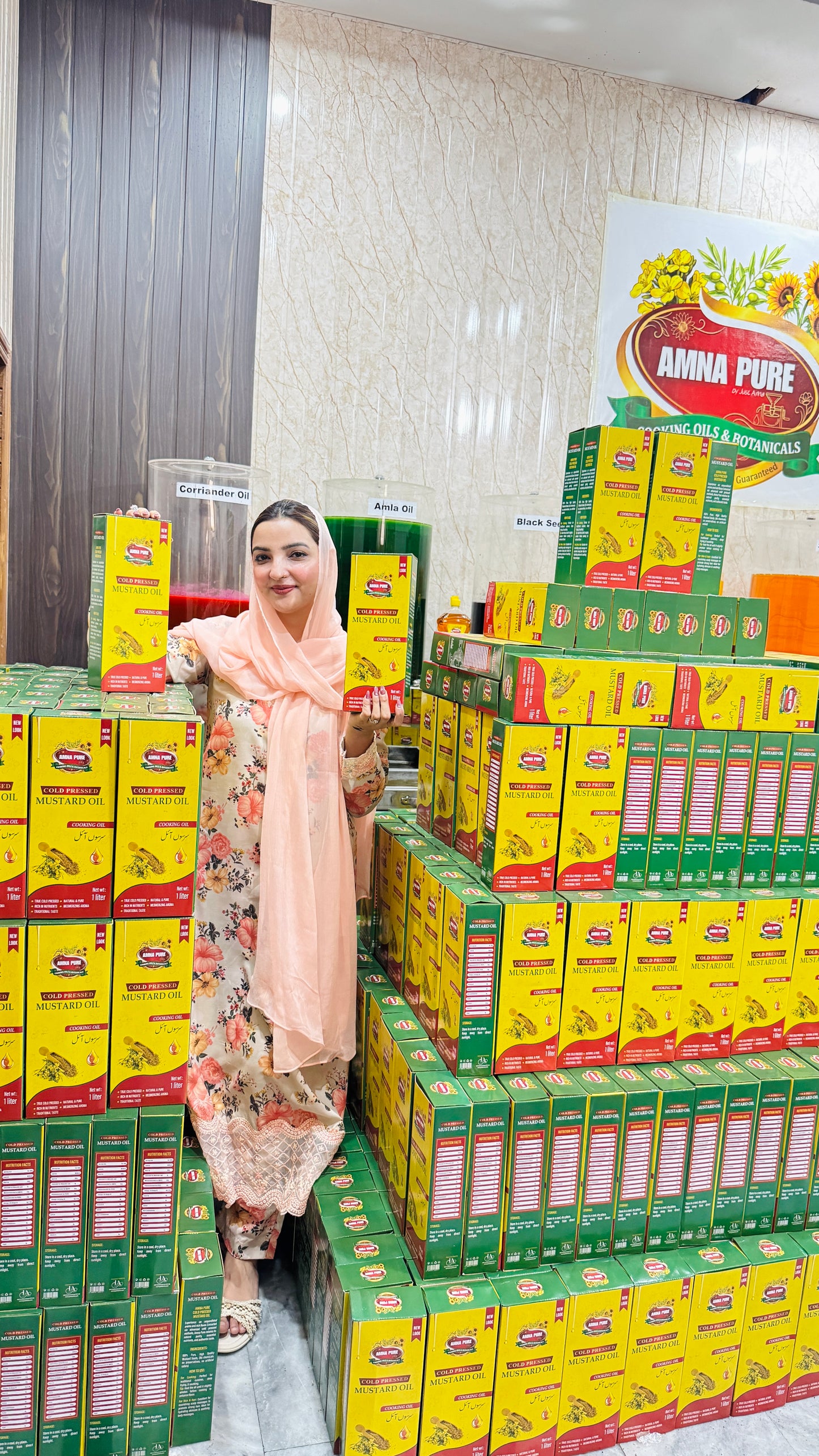 Amna Pure Cold Pressed MUSTARD COOKING OIL - Premium Kachi Ghani Sarson ka Tel