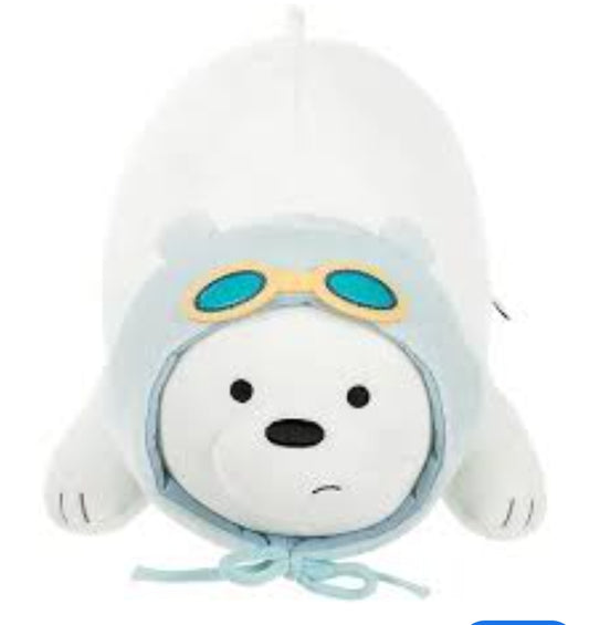 We Bare Bears Lying Plush Toy (Ice Bear With Goggles)
